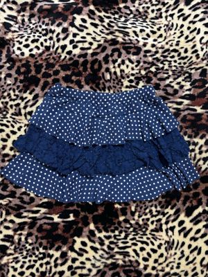polkadot blue mini skirt