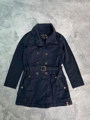 VINATGE 2000’s TOMY HILFIGER TRENCH COAT BLAZER DARK NAVY
