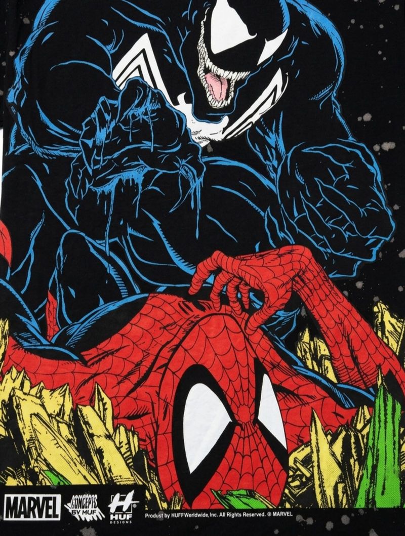 HUF x Marvel Spider-Man Venom Graphic Bleach Splatter, foto 2