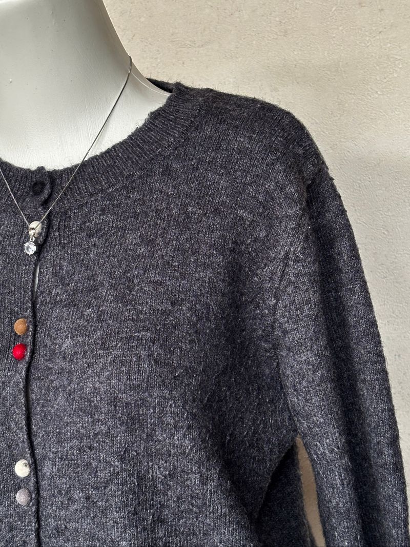 Pop Dot Button Charcoal Cardigan, foto 3