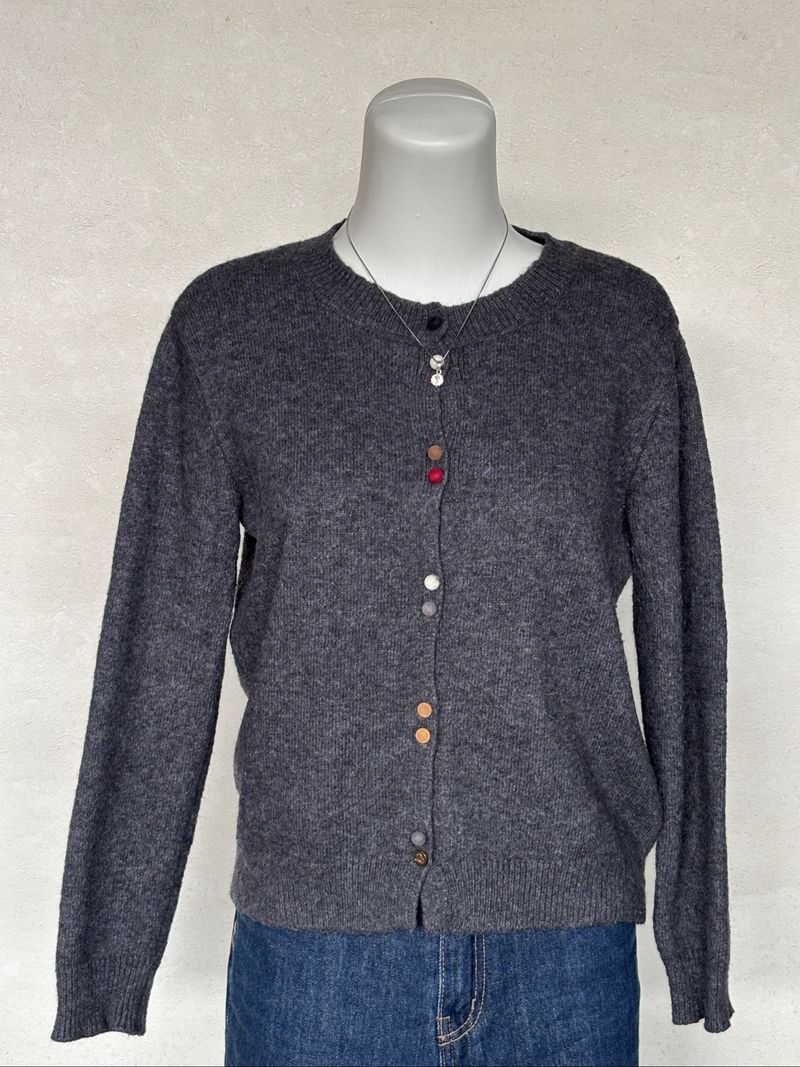 Pop Dot Button Charcoal Cardigan, foto 2