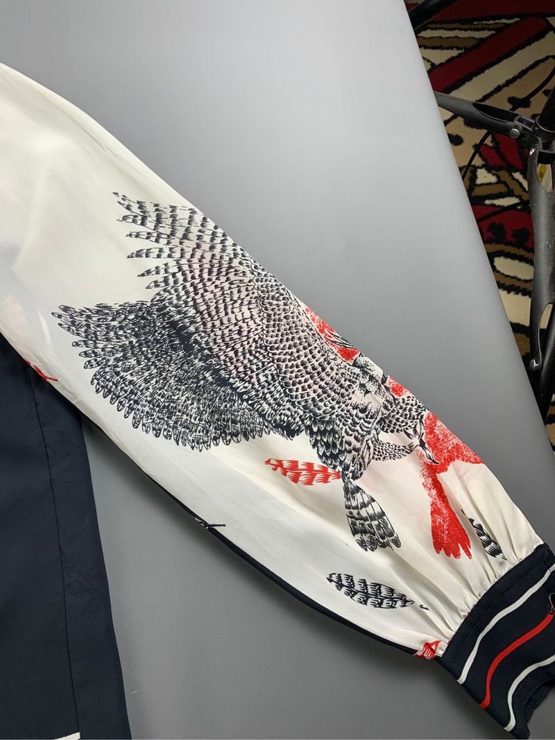 1990s WIN Tokyo Eagle Art Tattoo Silk Shirt (M), foto 5