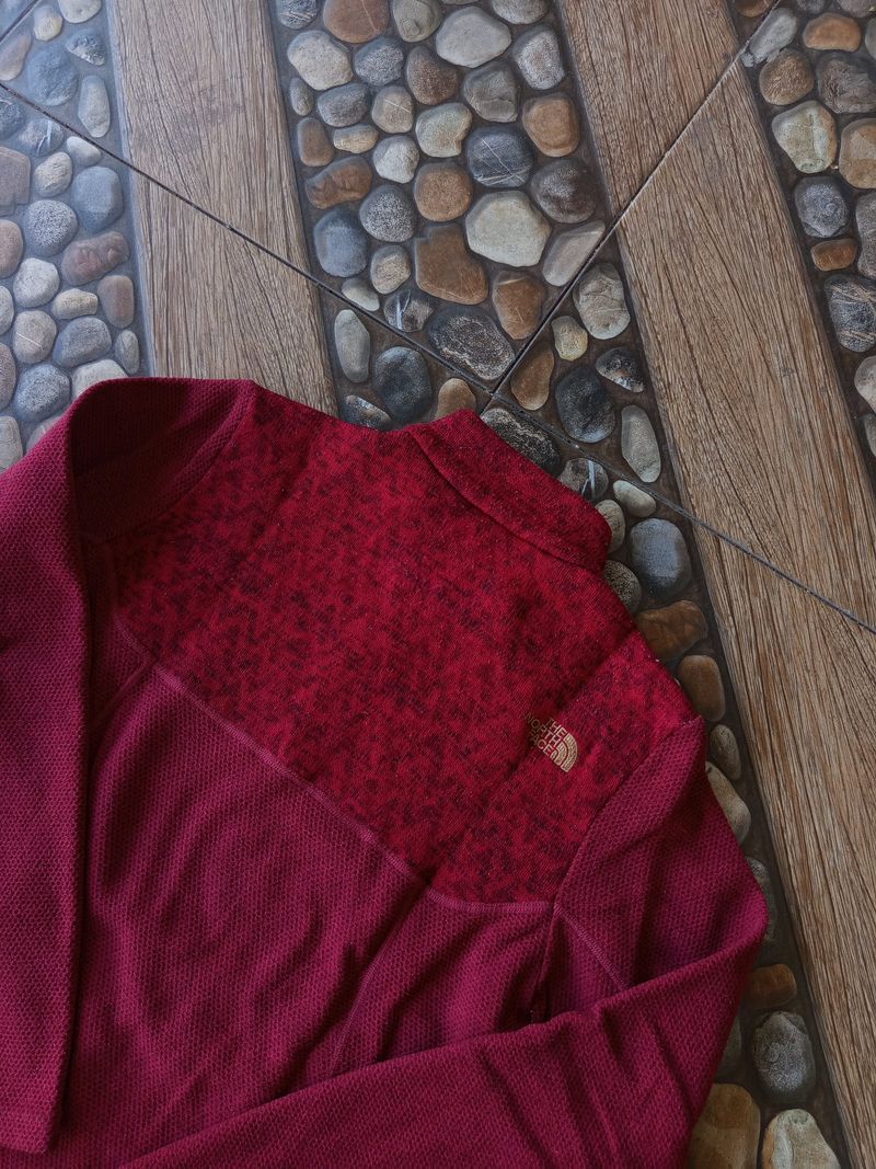 The North Face red textured fleece quarter-zip pullover feat, foto 5
