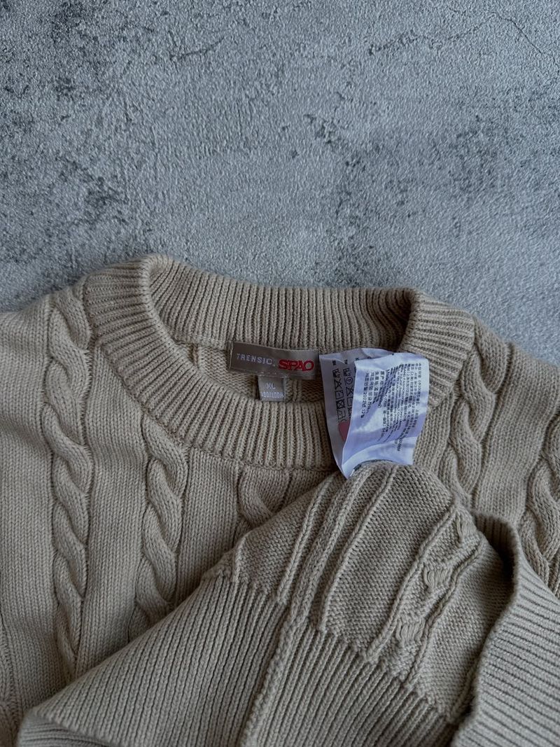 Spao knitwear textured cable basic small logo sweater, foto 6