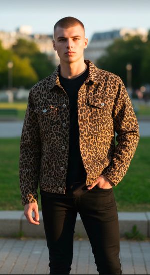 jacket denim jeans tracker leopard by nine west scn brand or