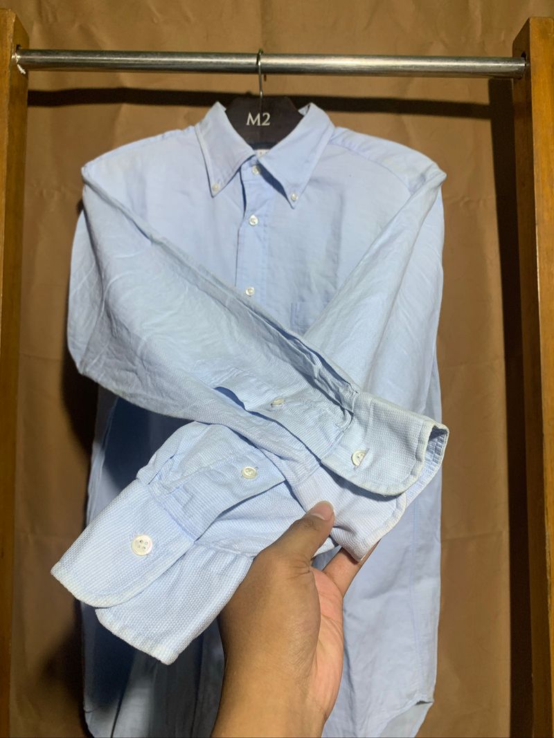 Kemeja Maker’s oxford button down long shirt, foto 4