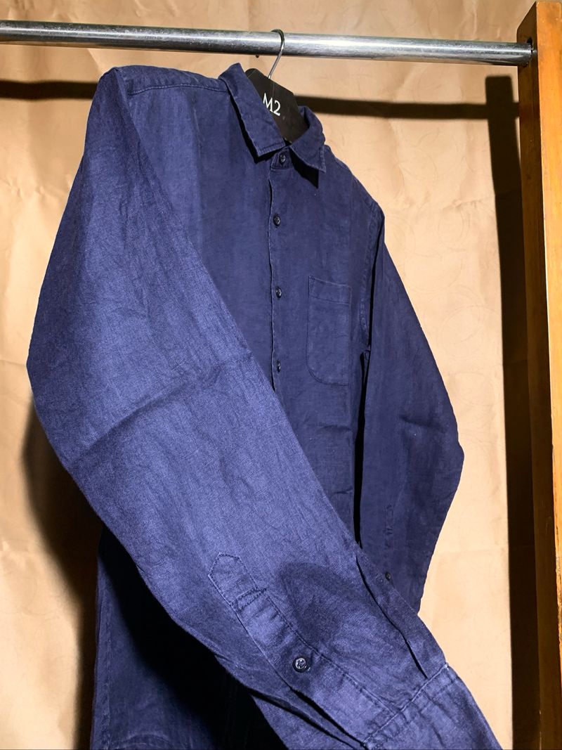 Kemeja GU linen button up long shirt, foto 3