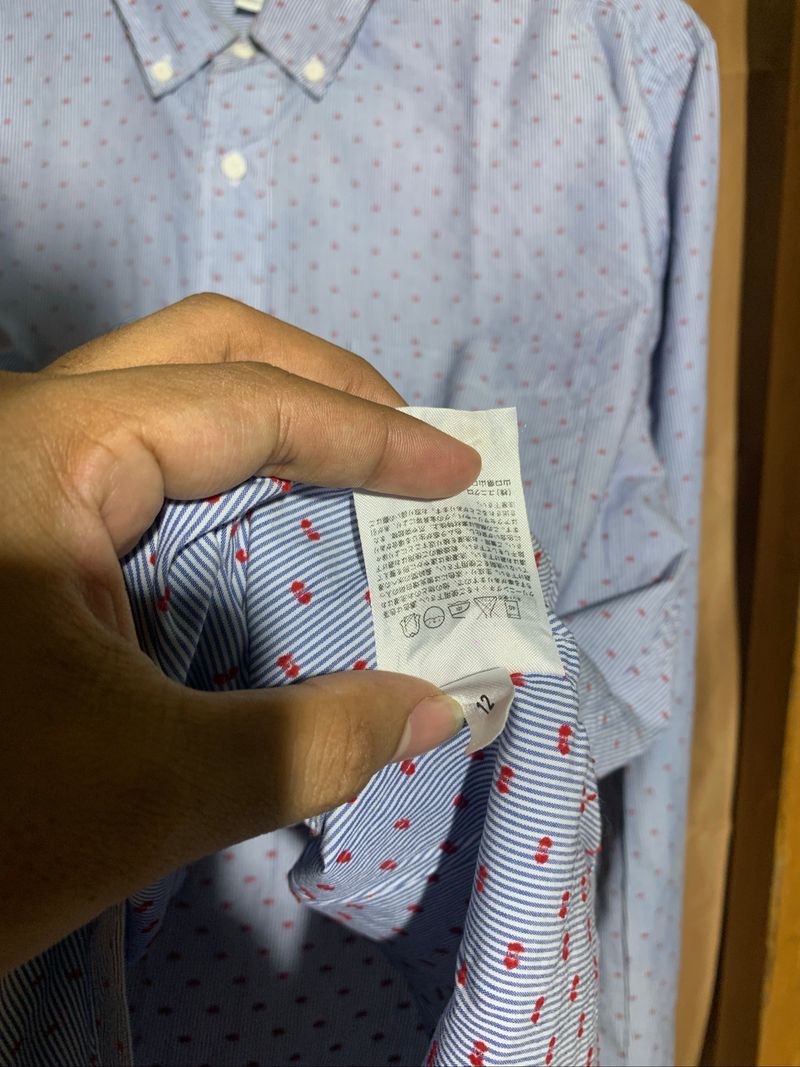 Kemeja Uniqlo pattern stripe button down long shirt, foto 7
