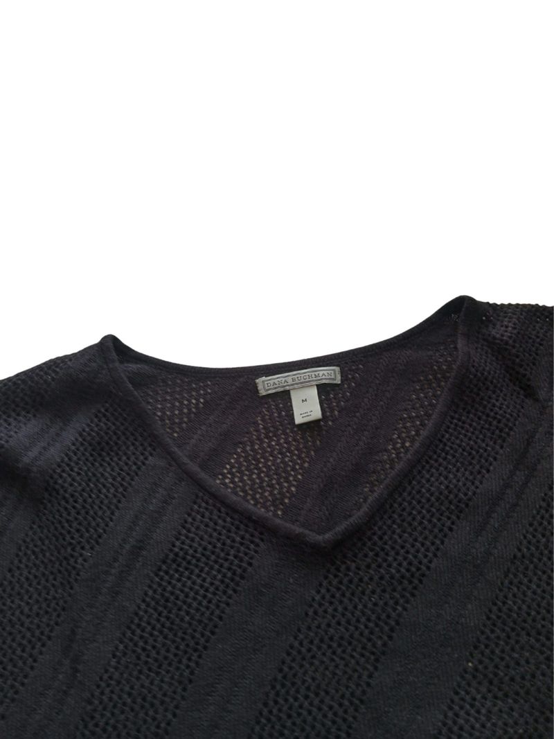 Black Mesh Knit Long Sleeve Top, foto 2