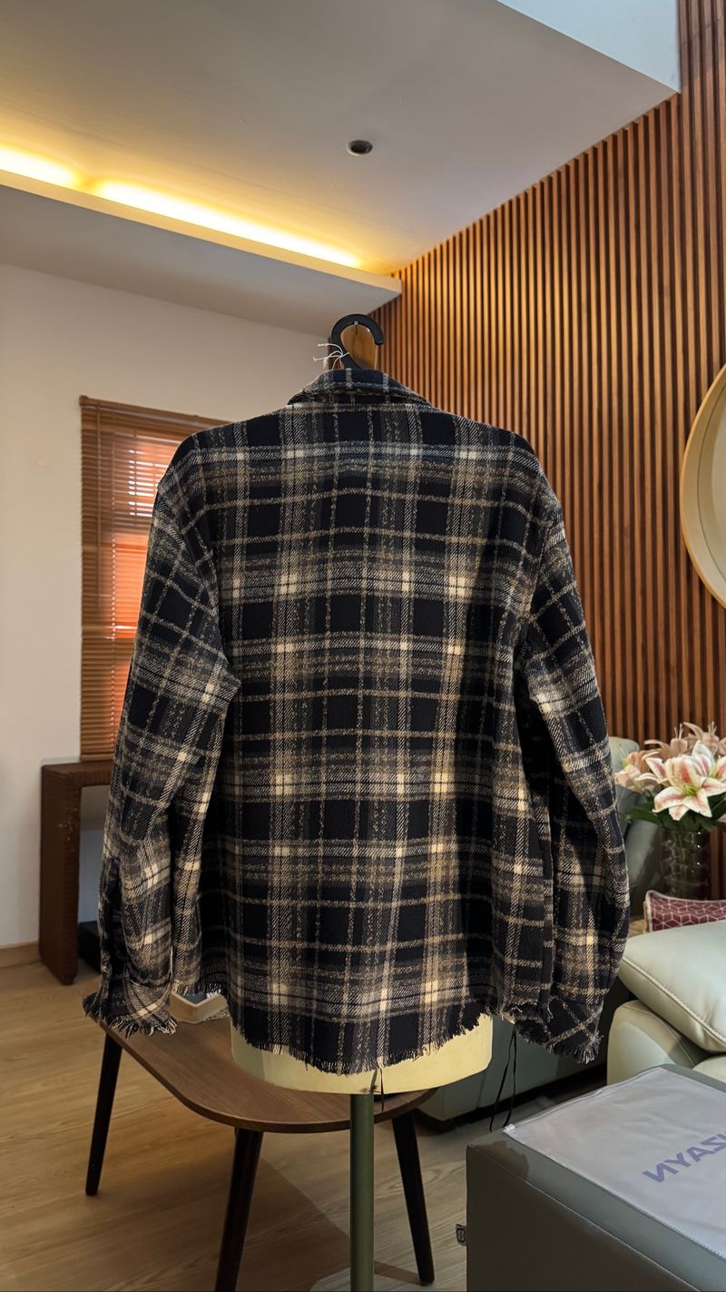 Pull&Bear Black Checkered Overshirt Flannel ( P&B ), foto 3