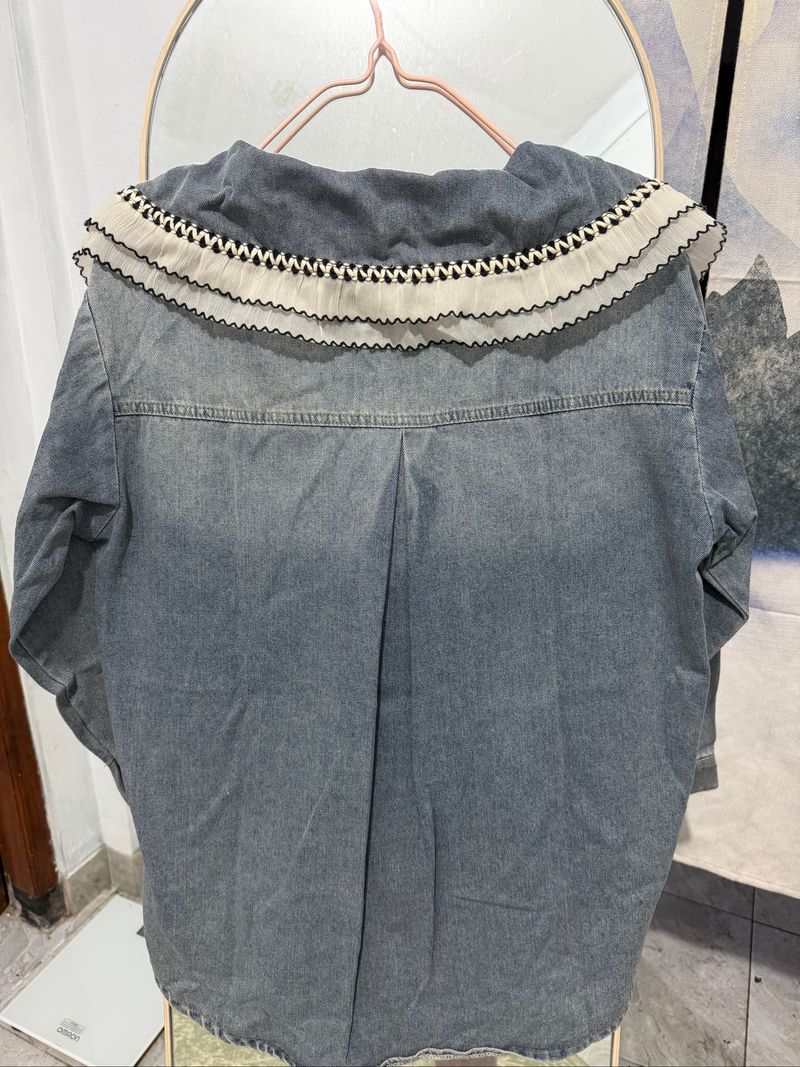 Kemeja Jeans Ruffle BKK Lucu, foto 4