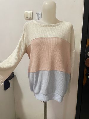 Sweatshirt Korean knit waffle import / longsleeve