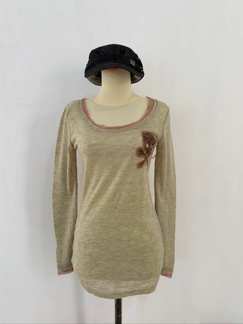 Long Sleeve Skull Sage and Brown, foto 2