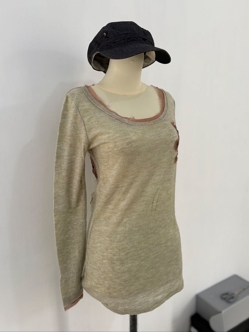 Long Sleeve Skull Sage and Brown, foto 3