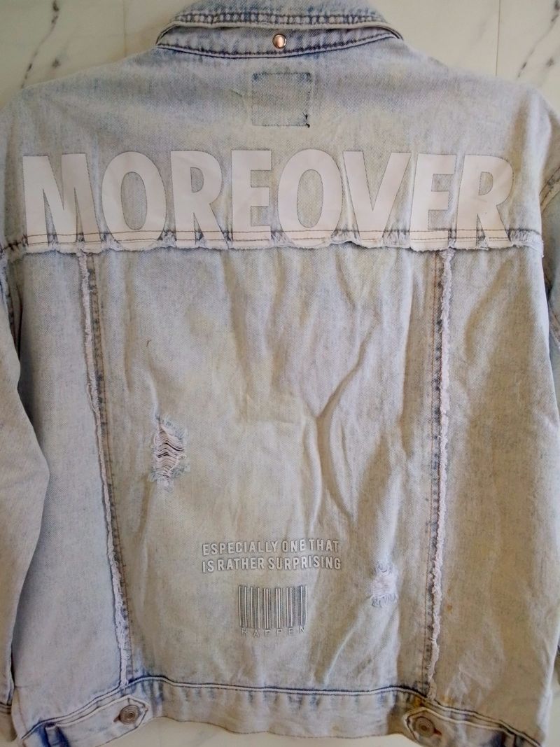 Jaket denim cewek Ripped Long Back, foto 4
