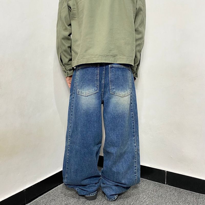 Unknown blue washed jeans, Reguler fittt, foto 4