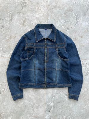 Gridlock Deconstructed Zip Denim Jacket