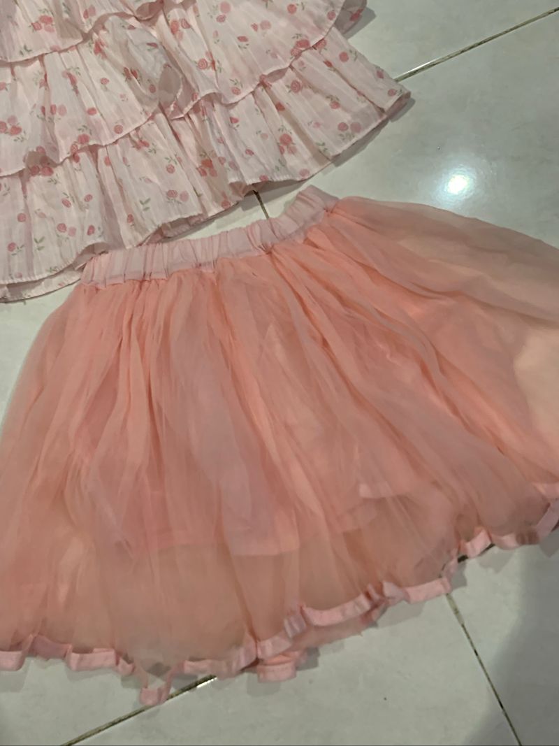 Setelan flower tutu skirt, foto 3