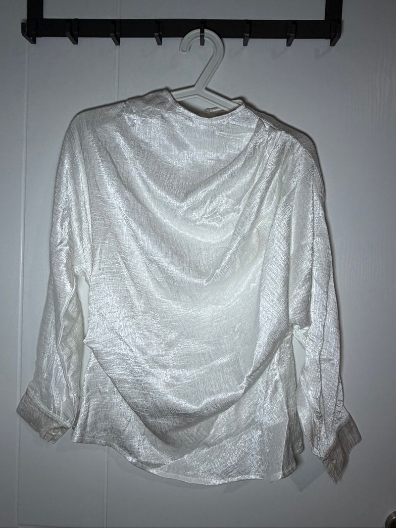 Silk Blouse Korea White, foto 5