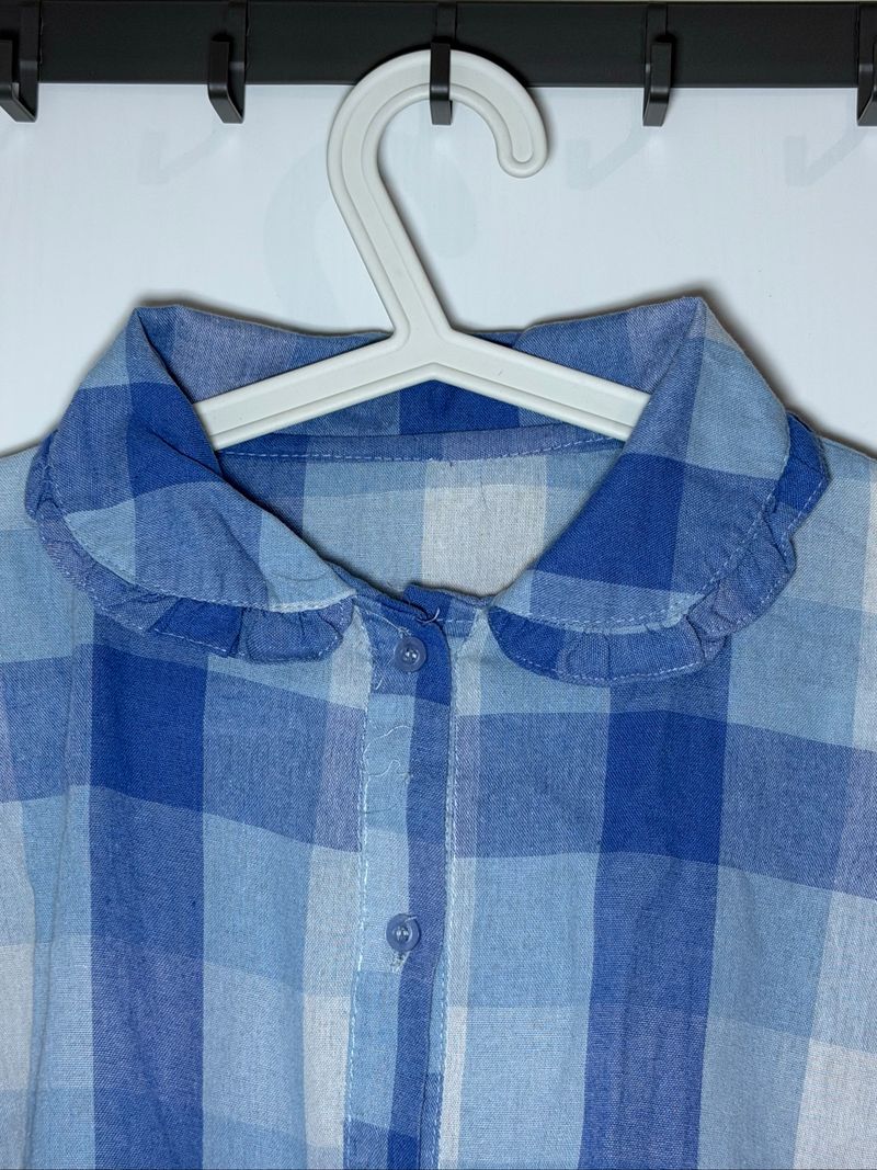 Plaid Plisse Tiered Blouse, foto 2