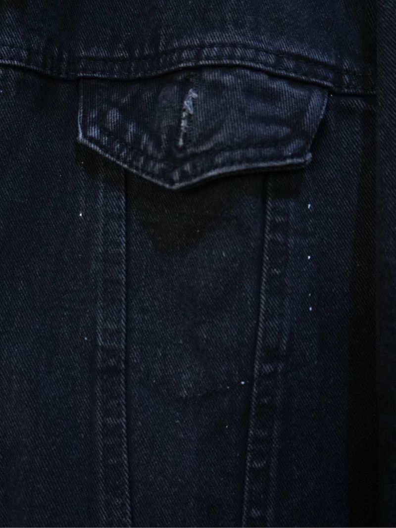 Trondheim Jaket Denim Hitam, foto 3