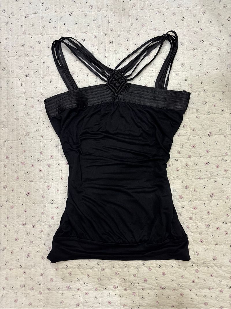 halter neck black top y2k, foto 2