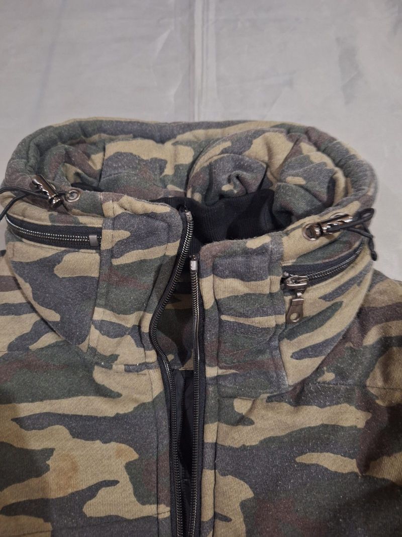 Camo print zipper hoodie, foto 2