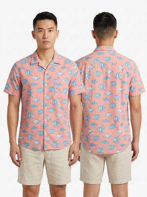 J'Crew Men's Slim Fit Tropical Fish Button-Down Shirts M