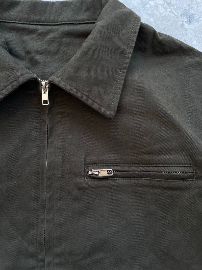 Olive Green Zip Boxy Work Jacket, foto 5