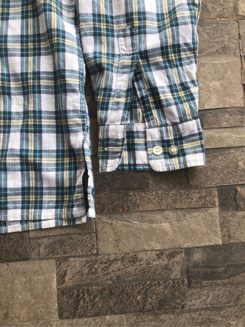 Checkered Shirt Cropped Tosca green, foto 3