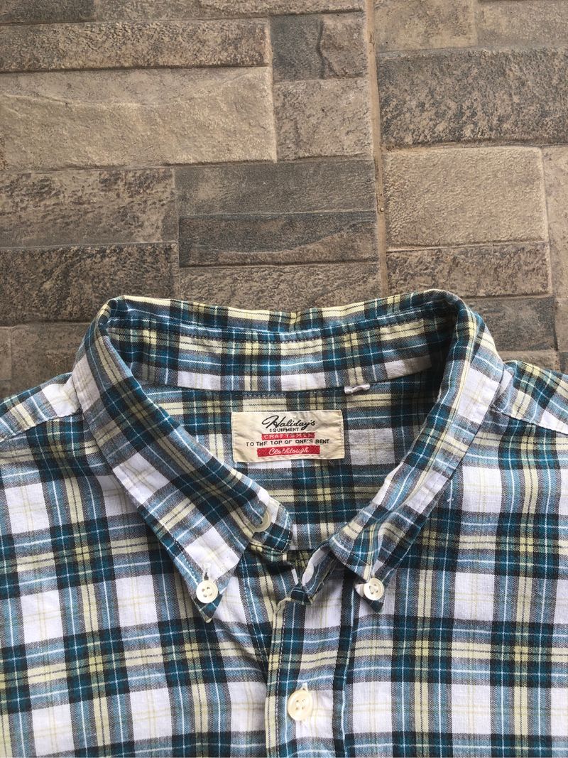 Checkered Shirt Cropped Tosca green, foto 2