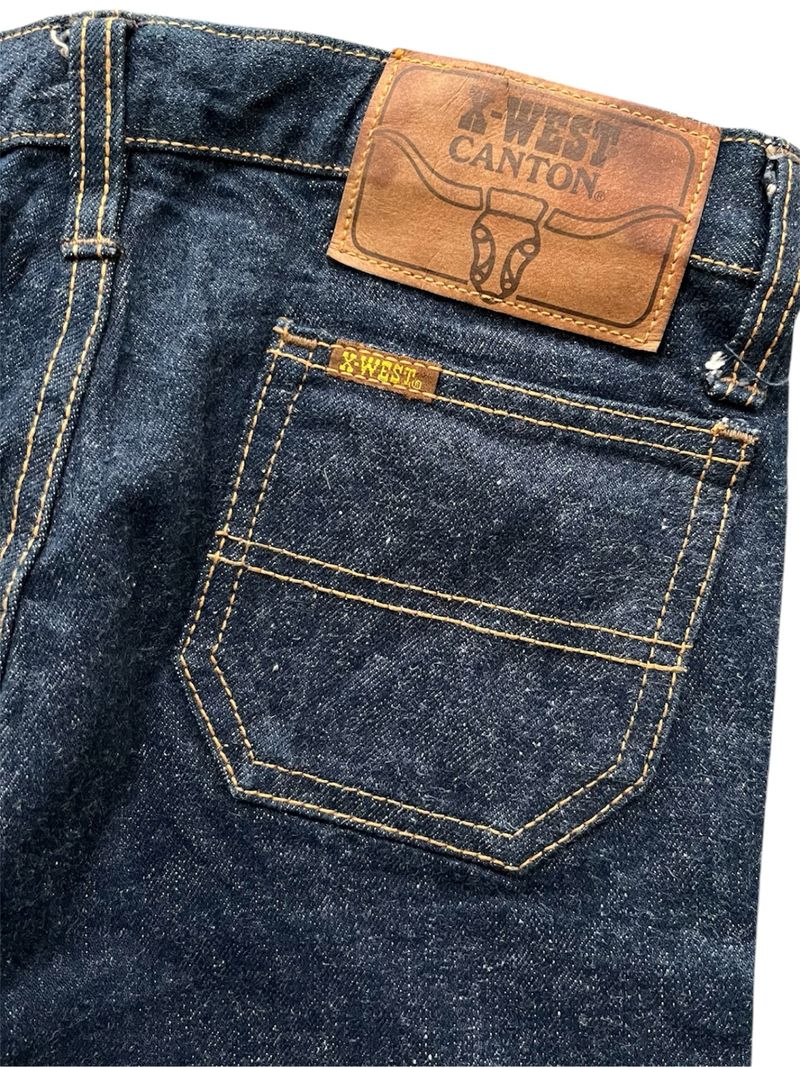 1970s XWest Canton Indigo Bell Bottom Flared Denim, foto 5