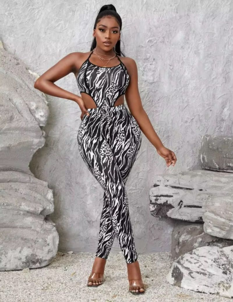 SHEIN Zebra pattern jumpsuit side backless, foto 2