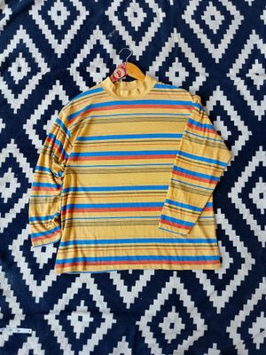 Vintage Mockneck 7 Islands Vintage 70s Multi-colored Stripes