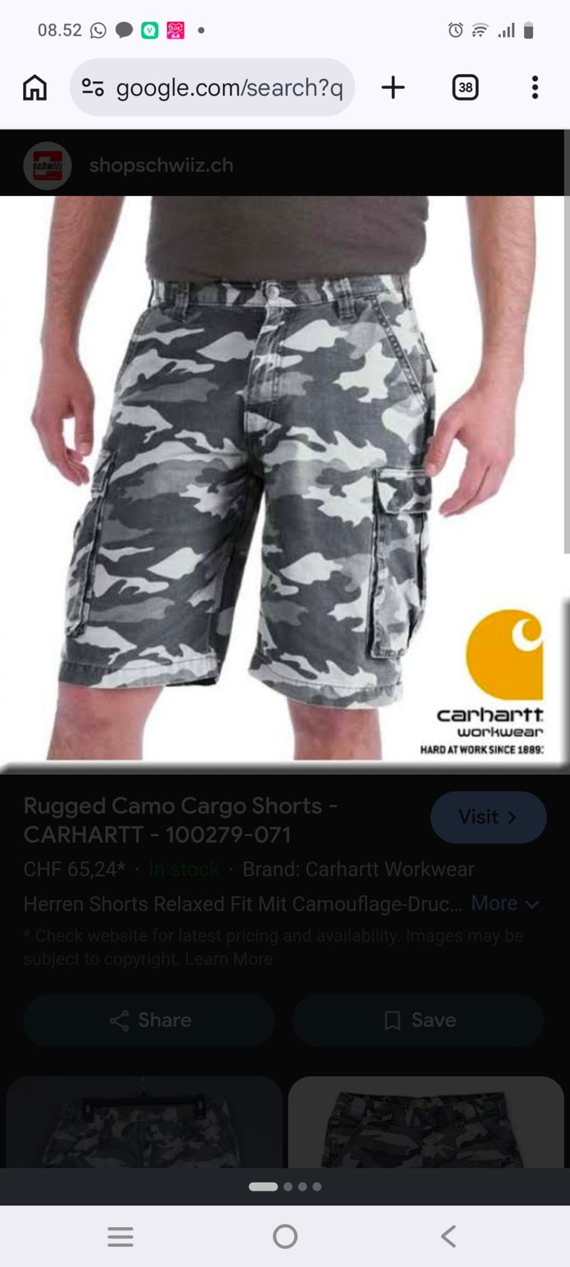 Carhartt Rugged Cargo Pendek Camo, foto 5