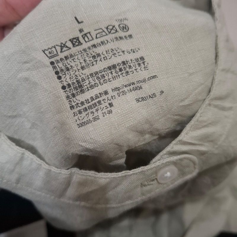 MUJI stand collar linen top, foto 4