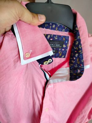 kemeja pria pink zaraman SLIM SIZE M