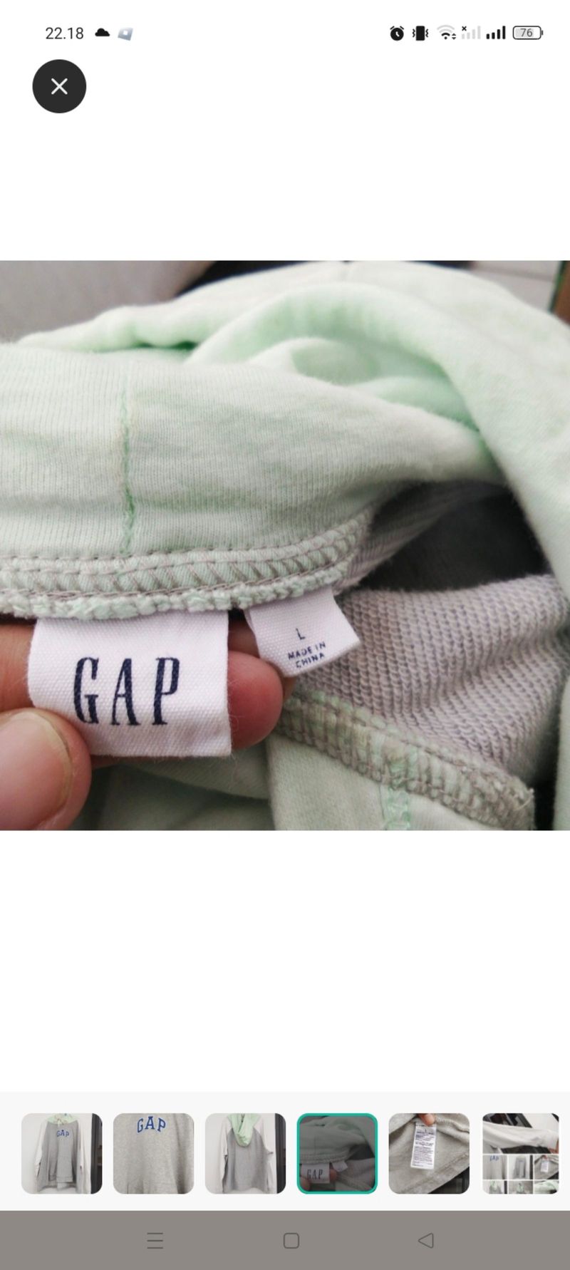 GAP Tri-Color Block Arch Logo Pullover Hoodie - Size L, foto 4