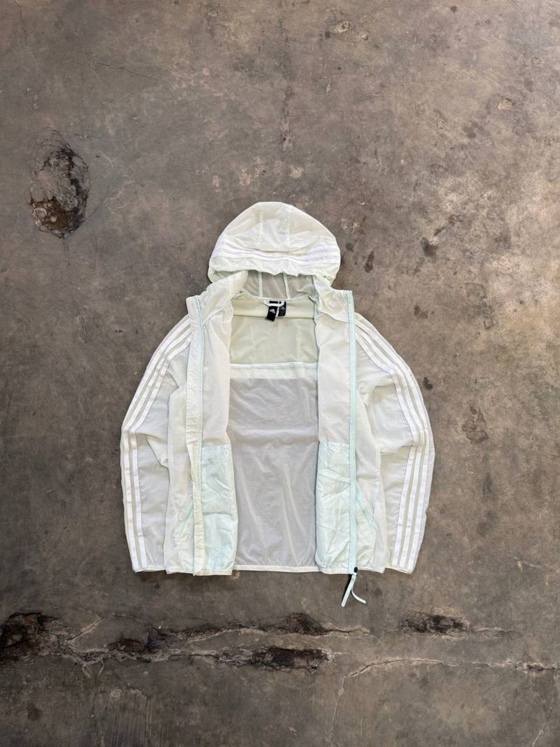 Jaket Windbrearker Running Adidas 3S Light Green, foto 6
