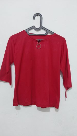Kaos Ring Accent Top (Merah)