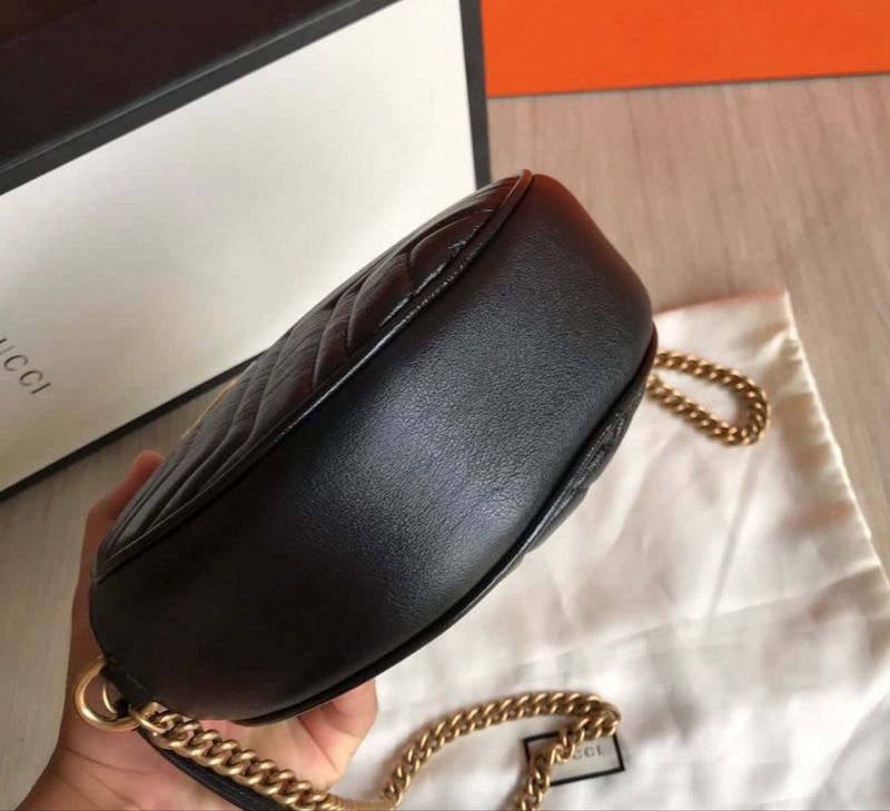 GUCCI MINI MARMONT ROUND WITH CHAIN GHW BAG, foto 3