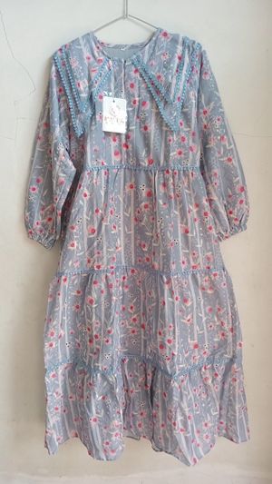 Gamis katbol bunga biru