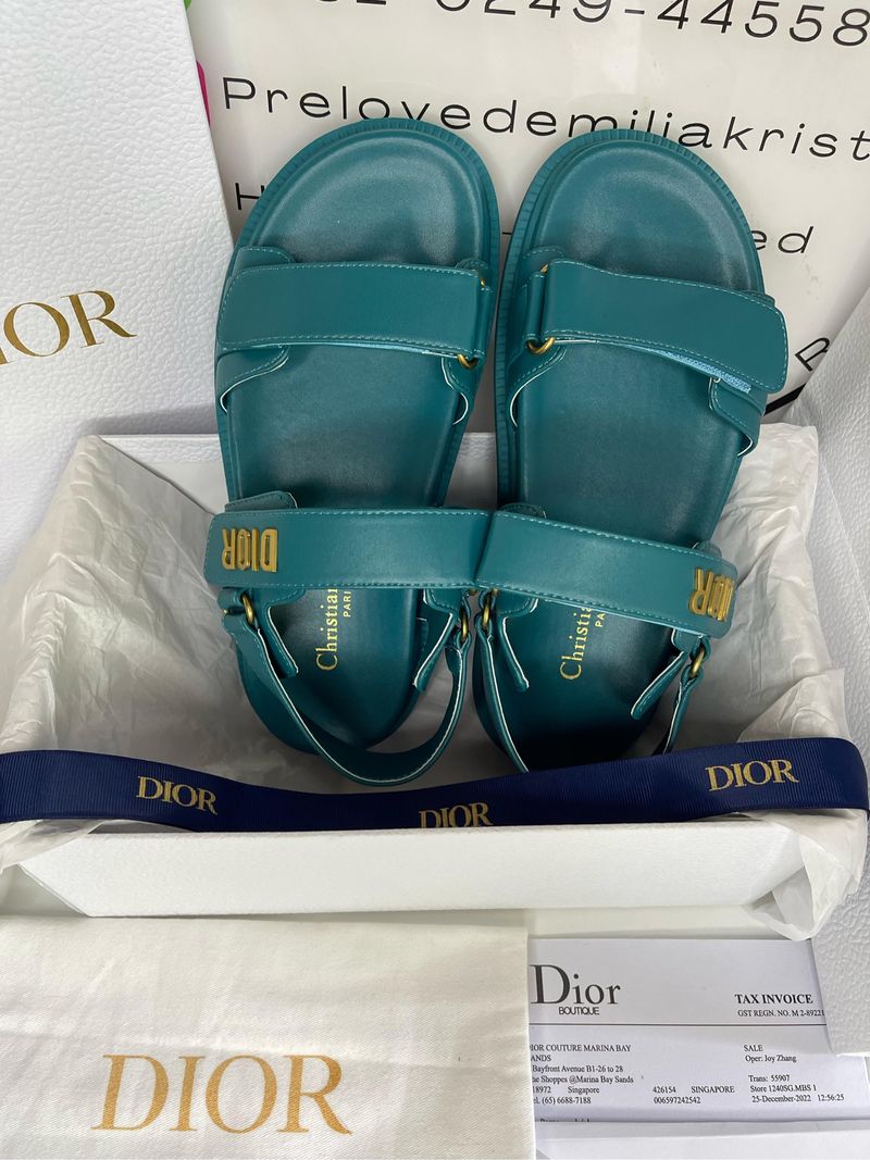Preloved D'act Sandal Lambskin Powder Blue Authentic, foto 6