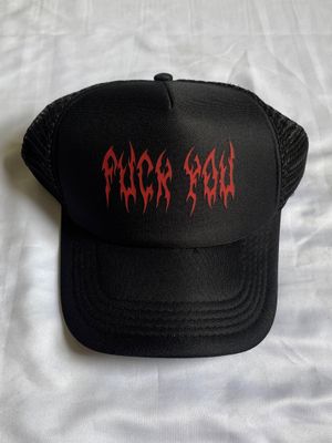 topi jaring trucker hat fuck you emo grunge metal