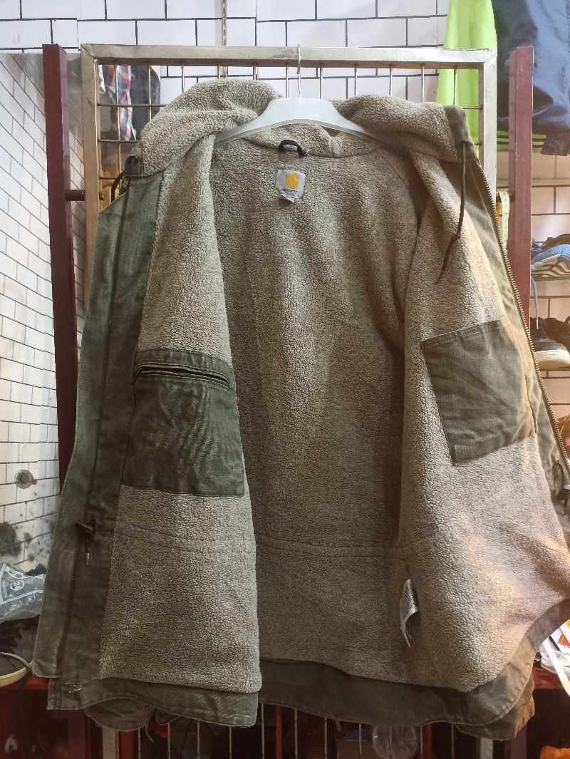 Carhartt Waterproof Parka, Men's Size L polyethylene green type Vintage Second Hand