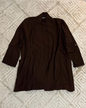 Dark Brown Basic Blazers/Draped Outerwear