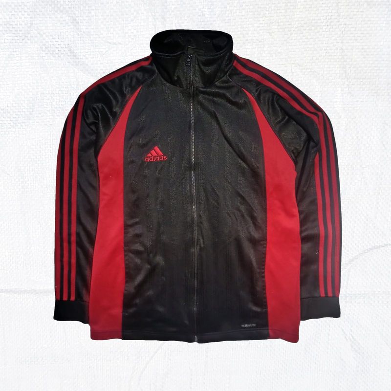2000s Adidas Climalite Red Black Colorblock Tracktop Jacket, foto 7