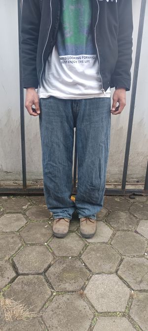 Vintage Y2K Casual pants Pria blue