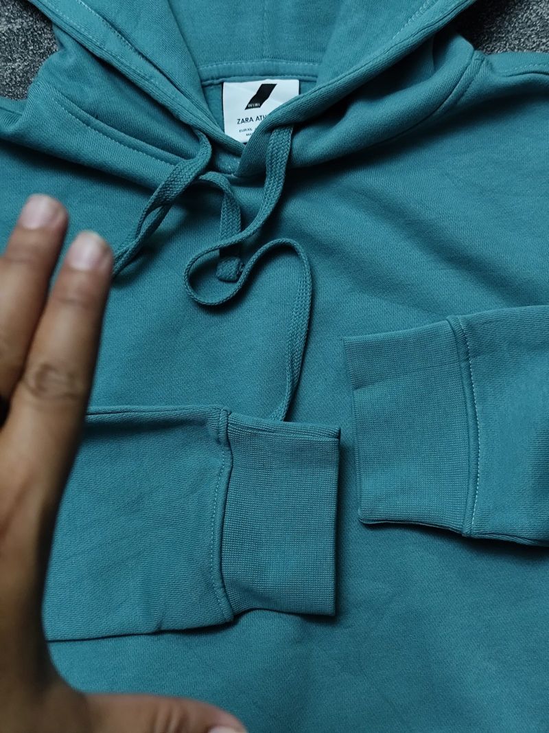 ZARA ATHLETICS BASIC PULLOVER HOODIE tosca, foto 4