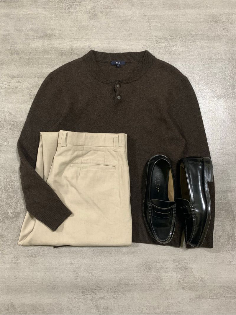 BLU Henley Brown Knitwear, foto 3